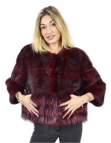 Giacca visone bordeaux - giacca,