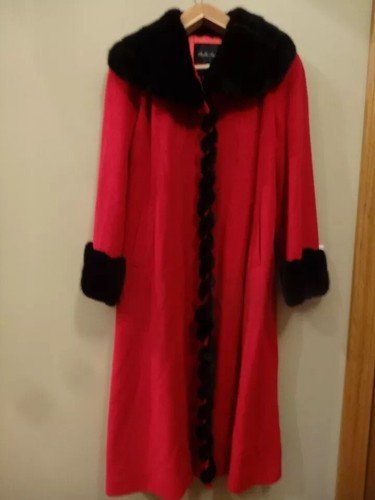 Cappotto lungo rosso belle - cappotto,