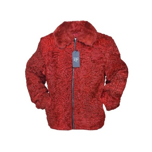 Bomber uomo rosso pelliccia - , di